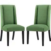 Baron Dining Chair in Green Fabric w/ Nailhead (Set of 2)