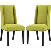 Baron Dining Chair in Wheatgrass Fabric w/ Nailhead (Set of 2)