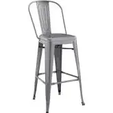 Promenade Bar Stool in Antique Gunmetal Powder Coated Metal