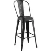 Promenade Bar Stool in Antique Powder Coated Black Metal