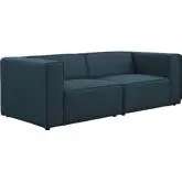 Mingle 2 Piece Sectional Sofa Set in Blue Fabric