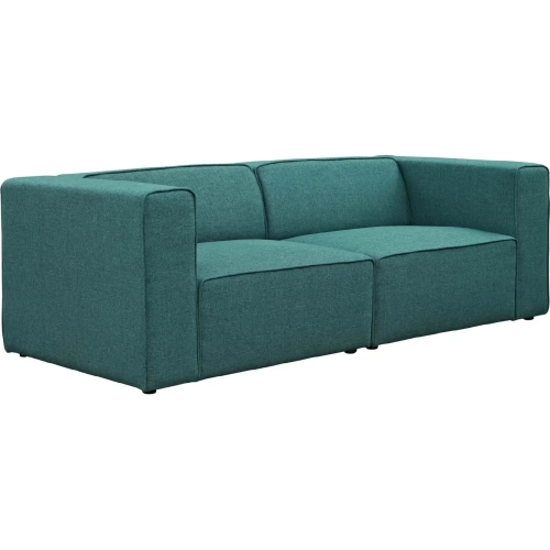 Mingle 2 Piece Sectional Sofa Set in Teal Fabric