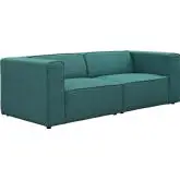 Mingle 2 Piece Sectional Sofa Set in Teal Fabric