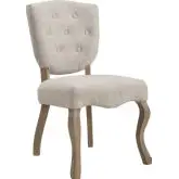 Array Dining Chair in Beige Vintage French Fabric on Weathered Legs