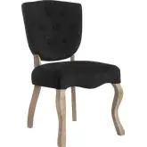 Array Dining Chair in Black Vintage French Velvet on Weathered Legs