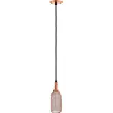 Glimmer Bottle Shaped Ceiling Pendant Light in Rose Gold