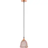 Glimmer Bell Shaped Ceiling Pendant Light in Rose Gold