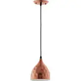 Dimple 6.5" Bell Shaped Rose Gold Pendant Light