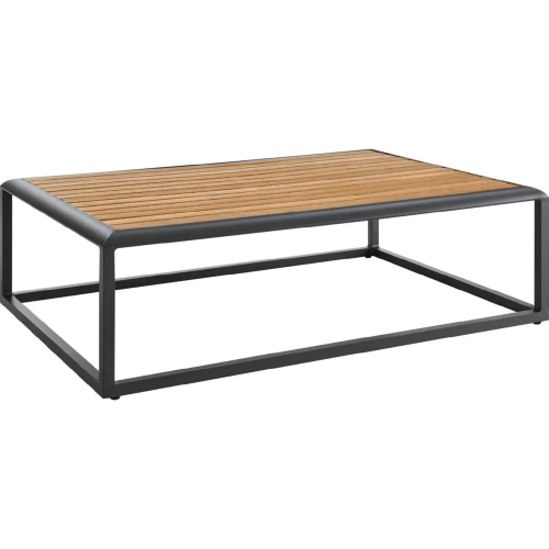 Stance Outdoor Coffee Table in Gray Metal & Polywood