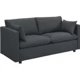 Activate Sofa in Grey Fabric on Black Legs