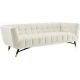 Adept Sofa in Tufted Ivory Velvet