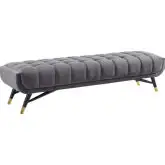 Adept Bench in Tufted Grey Velvet