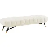 Adept Bench in Tufted Ivory Velvet