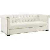 Heritage Sofa in Tufted Ivory Velvet