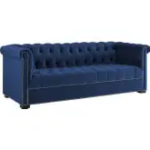 Heritage Sofa in Tufted Midnight Blue Velvet