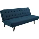 Glance Convertible Sofa Bed in Tufted Azure Blue Fabric