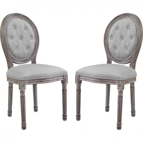 Arise Dining Chair in Light Gray Vintage French Fabric (Set of 2)