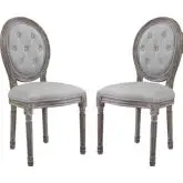 Arise Dining Chair in Light Gray Vintage French Fabric (Set of 2)