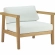 Bayport 2 Piece Outdoor Arm Chair Set in Teak & White Fabric