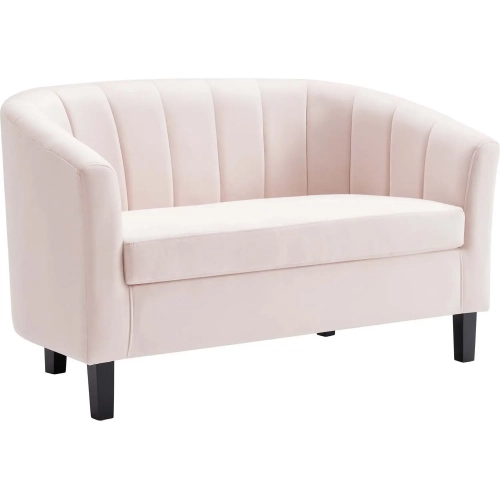 Prospect Loveseat in Channel Tufted Pink Fabric