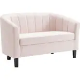 Prospect Loveseat in Channel Tufted Pink Fabric