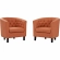 Prospect Arm Chair in Tufted Orange Fabric (Set of 2)
