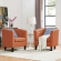Prospect Arm Chair in Tufted Orange Fabric (Set of 2)