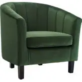 Prospect Arm Chair in Channel Tufted Emerald Velvet