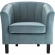 Prospect Arm Chair in Channel Tufted Light Blue Velvet