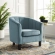 Prospect Arm Chair in Channel Tufted Light Blue Velvet