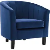 Prospect Arm Chair in Channel Tufted Navy Blue Velvet