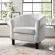 Prospect Arm Chair in Channel Tufted White Velvet