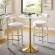 Lippa 28" Bar Table in White on Gold Metal