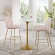 Lippa 28" Bar Table in White Faux Marble on Gold Metal