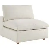 Commix Down Overstuffed Armless Chair Sectional Unit in Light Beige Fabric