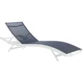 Glimpse Outdoor Patio Chaise Lounge Chair in Navy Mesh