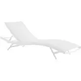 Glimpse Outdoor Patio Chaise Lounge Chair in White Mesh