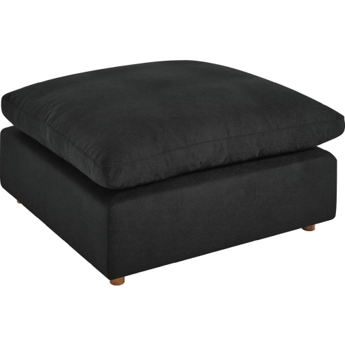 Commix Down Overstuffed Ottoman in Black Fabric