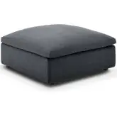 Commix Down Overstuffed Ottoman in Gray Fabric