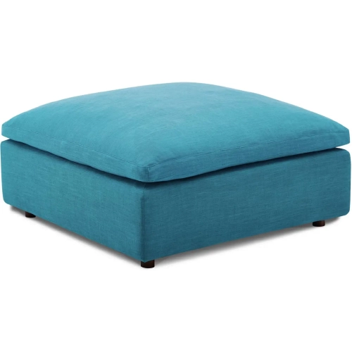 Commix Down Overstuffed Ottoman in Teal Fabric