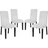 Confer Dining Chair in Tufted White Leatherette (Set of 4)