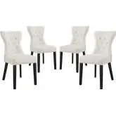 Silhouette Dining Chair in Tufted Beige Fabric (Set of 4)