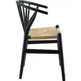 Flourish Spindle Dining Chair in Black Wood w/ Rope Seat