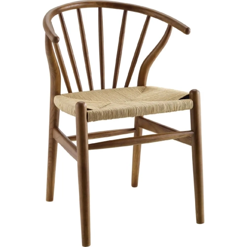 Flourish Spindle Dining Chair in Walnut Wood w/ Rope Seat