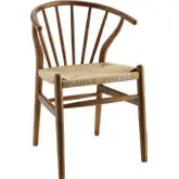 Flourish Spindle Dining Chair in Walnut Wood w/ Rope Seat