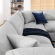 Commix Overstuffed 6 Piece Sectional Sofa in Light Gray Fabric