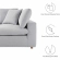 Commix Overstuffed 6 Piece Sectional Sofa in Light Gray Fabric