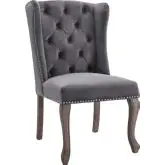 Apprise French Vintage Dining Chair in Grey Velvet