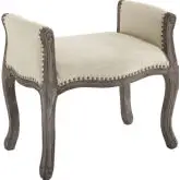 Avail Vintage French Bench in Beige Fabric