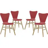 Cascade Dining Chair in Red Wood on Dowel Legs (Set of 4)